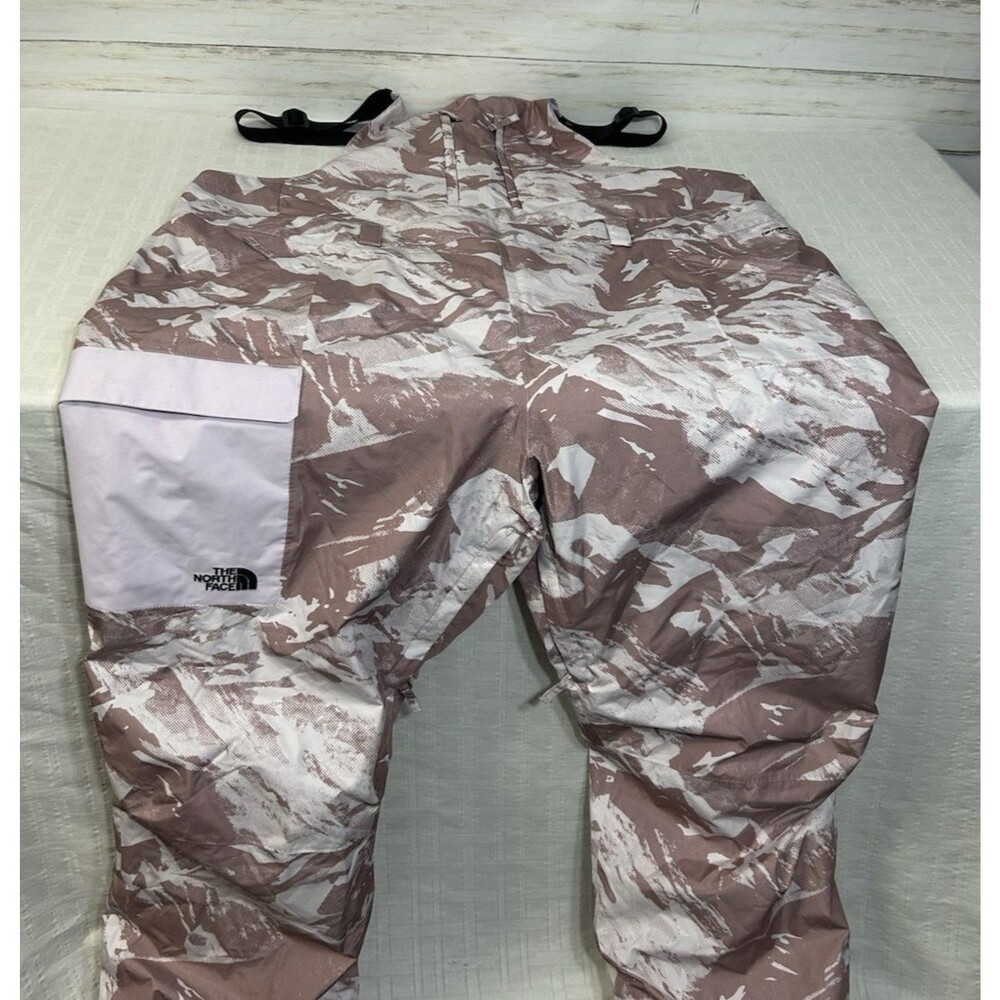 North Face Freedom Ski Snowboard Bibs Pant Pink White Camo Sz 3X PLUS Women Long